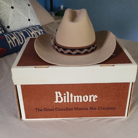 Beige Western Hat with Feather Accent - Picture 5 of 7